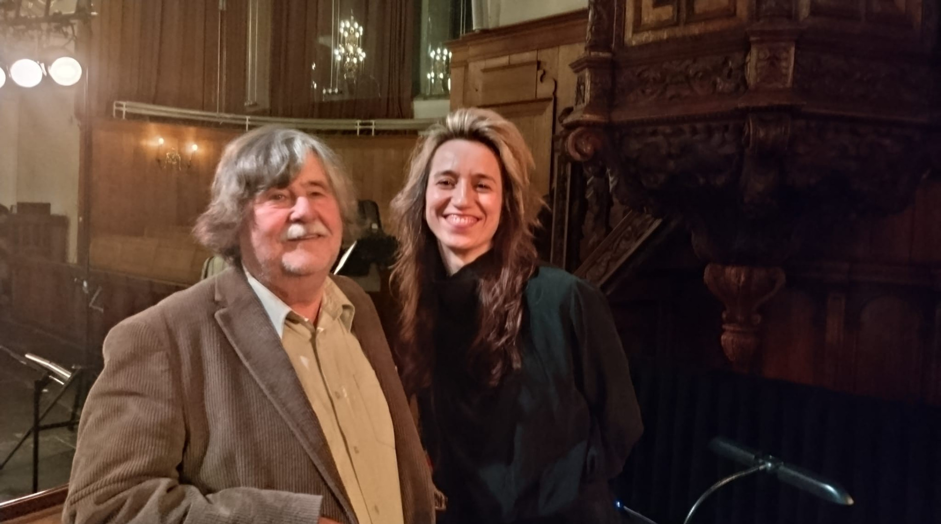 Autor s čembalistkou Małgorzatou Sarbak